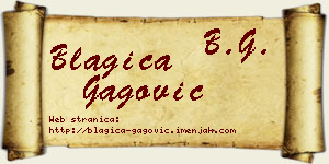 Blagica Gagović vizit kartica